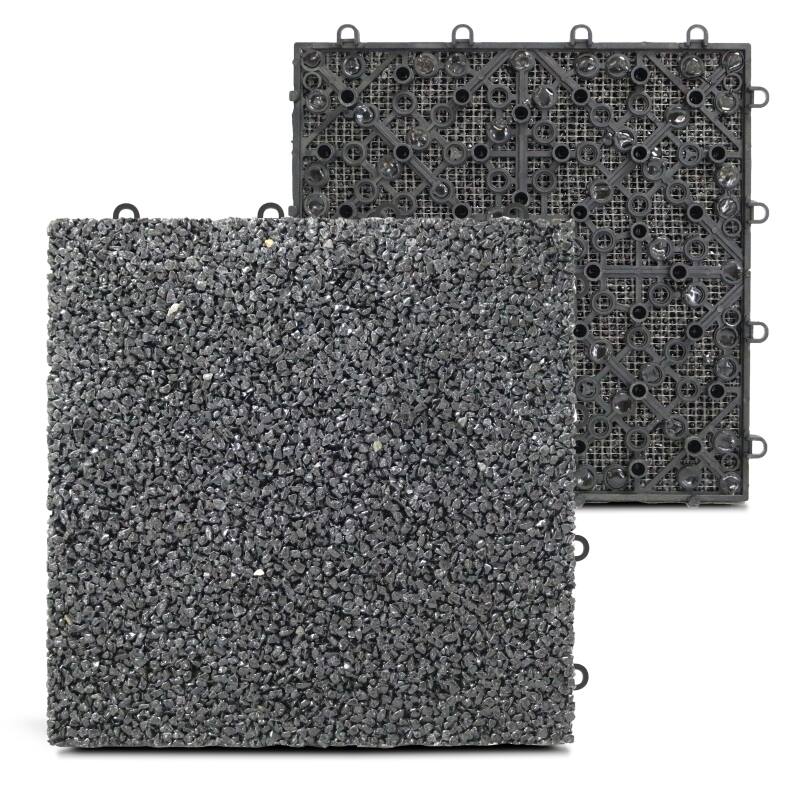 Set von Steckplatten für Terrassen aus Kies (30 x 30 x 2,5 cm)