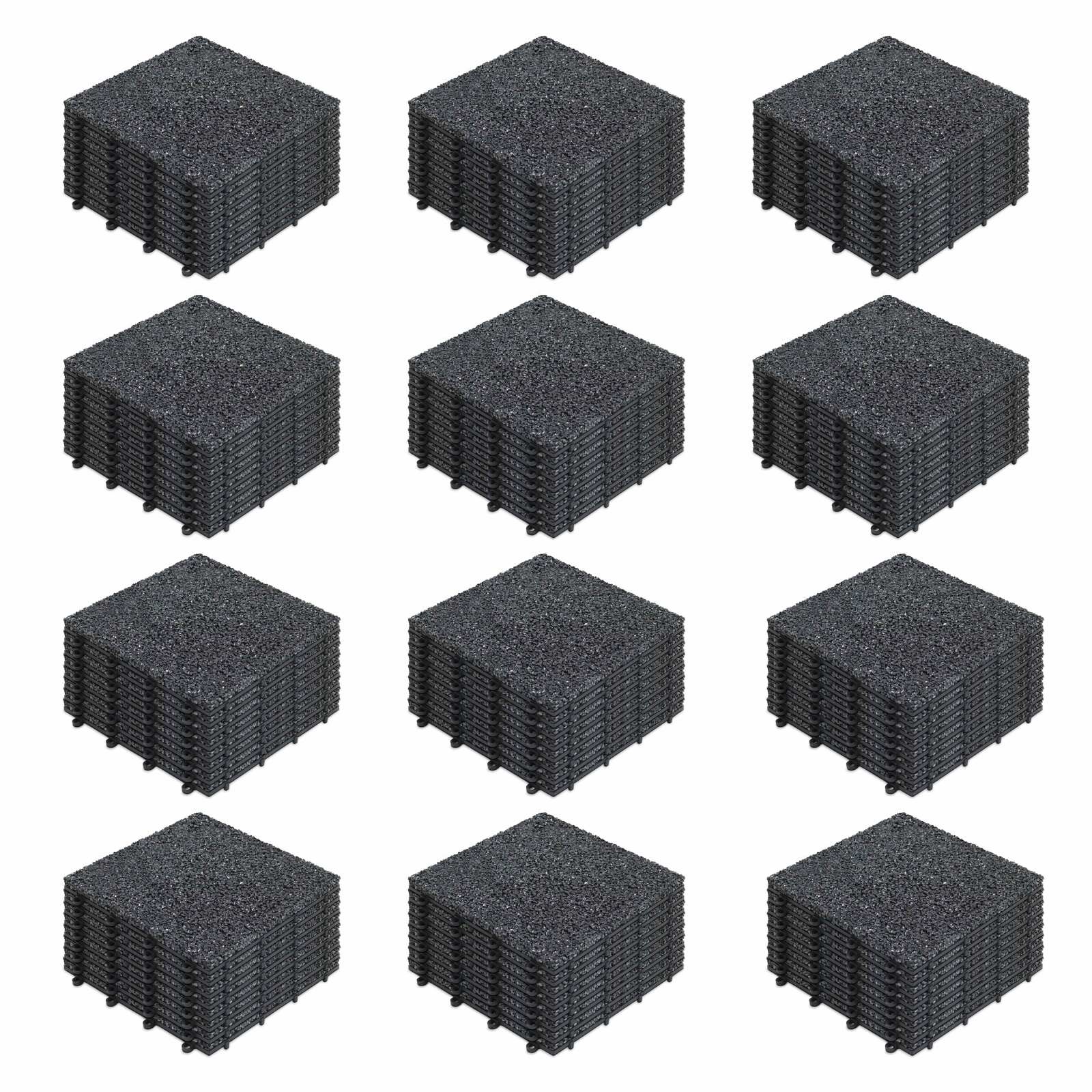 Set von Steckplatten für Terrassen aus Kies (30 x 30 x 2,5 cm)