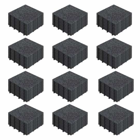 Set Terrassenplatten klippbar in schwarzem Kies | Oviala