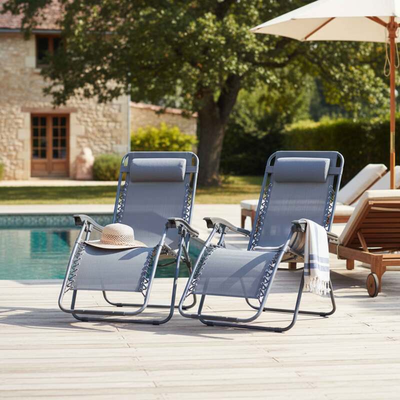 Relax Gartensessel aus Metall und Textilene neigbaren - 2er-Set - Lifestyle