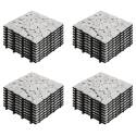 Set von Terrassenplatten zum Einclipsen aus Marmor-Kieselsteinen (30 x 30 x 2,5 cm)