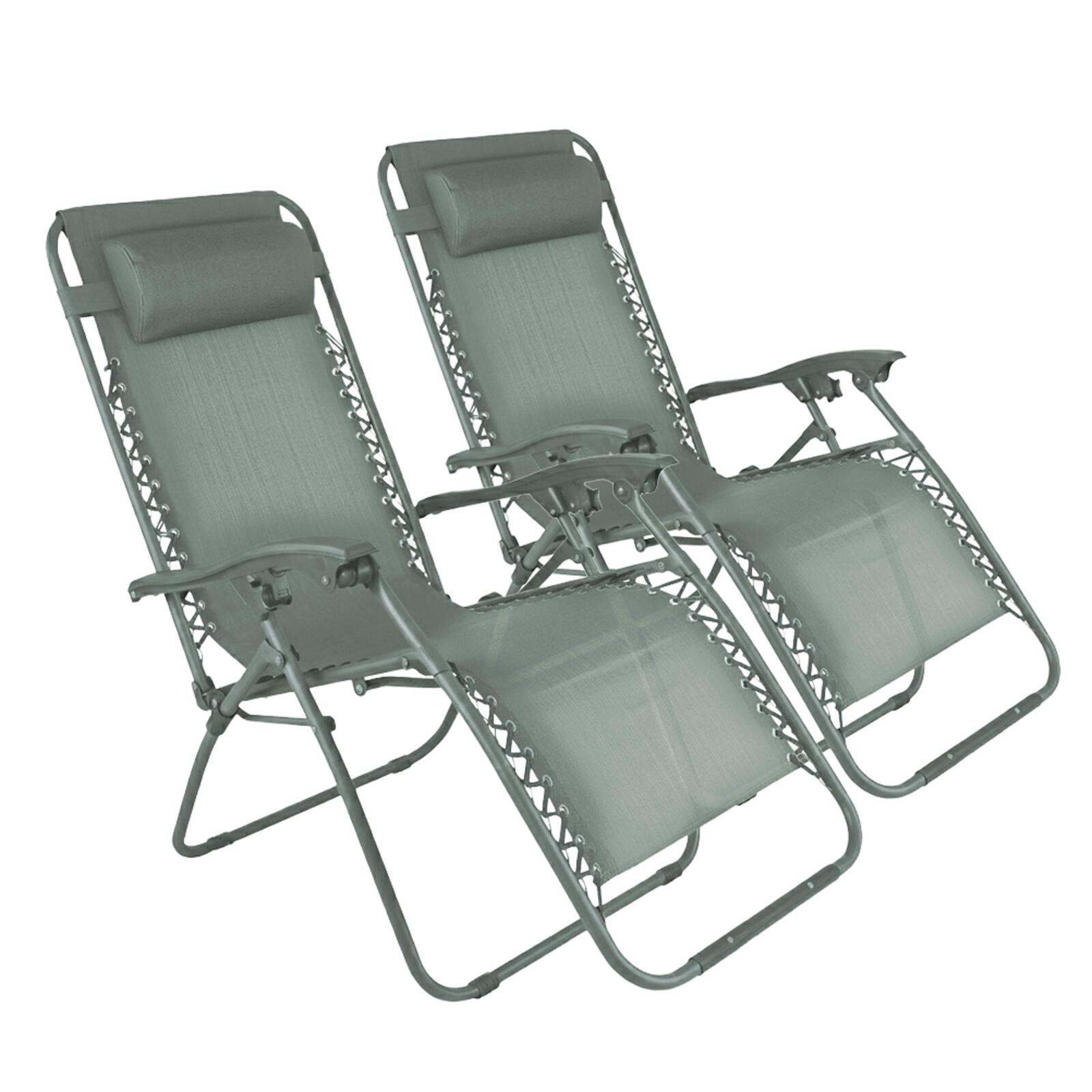 Relax Gartensessel aus Metall und Textilene neigbaren - 2er-Set