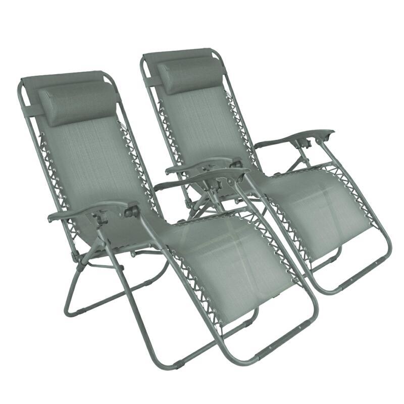 Relax Gartensessel aus Metall und Textilene neigbaren - 2er-Set