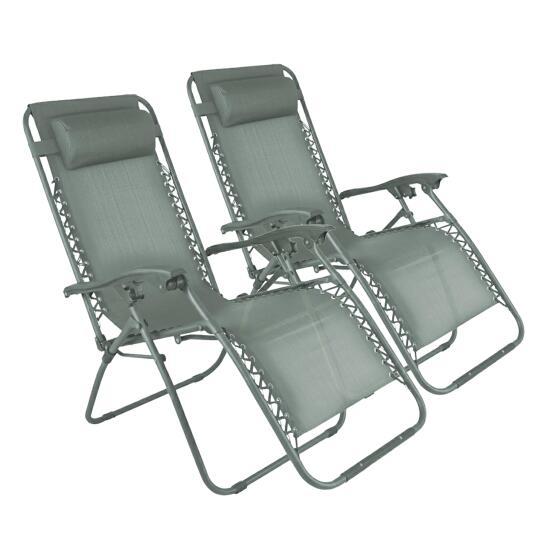 Relax Gartensessel aus Metall und Textilene neigbaren - 2er-Set | Oviala