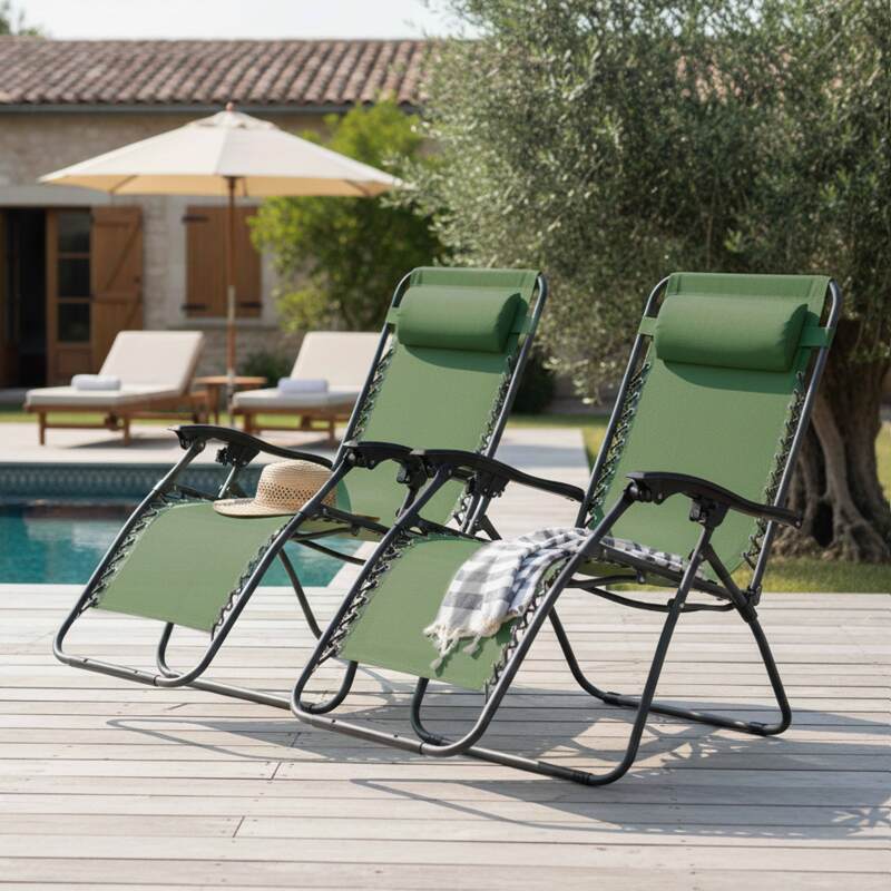 Relax Gartensessel aus Metall und Textilene neigbaren - 2er-Set - Lifestyle