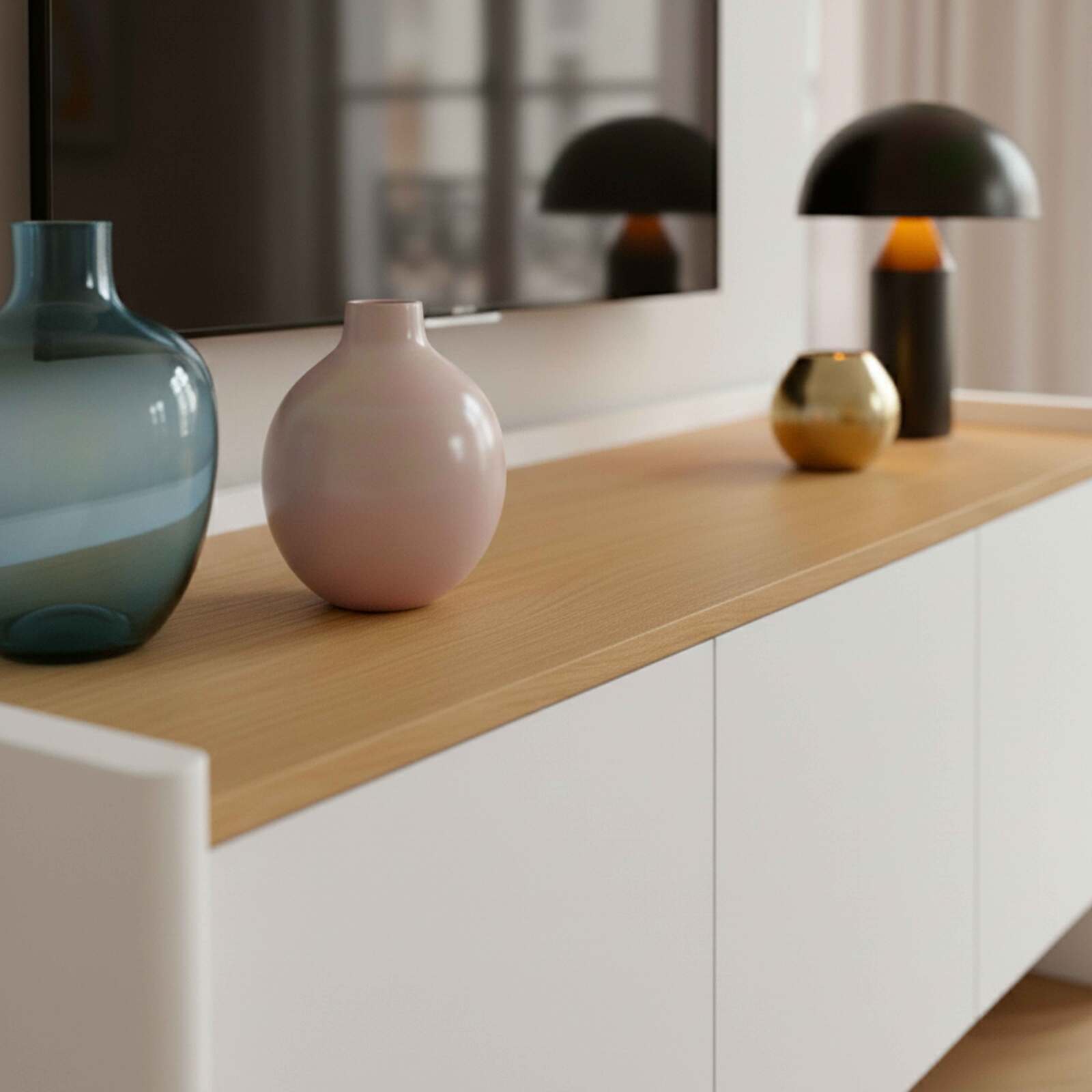 Lowboard farbig, 120 cm, Retro-Stil