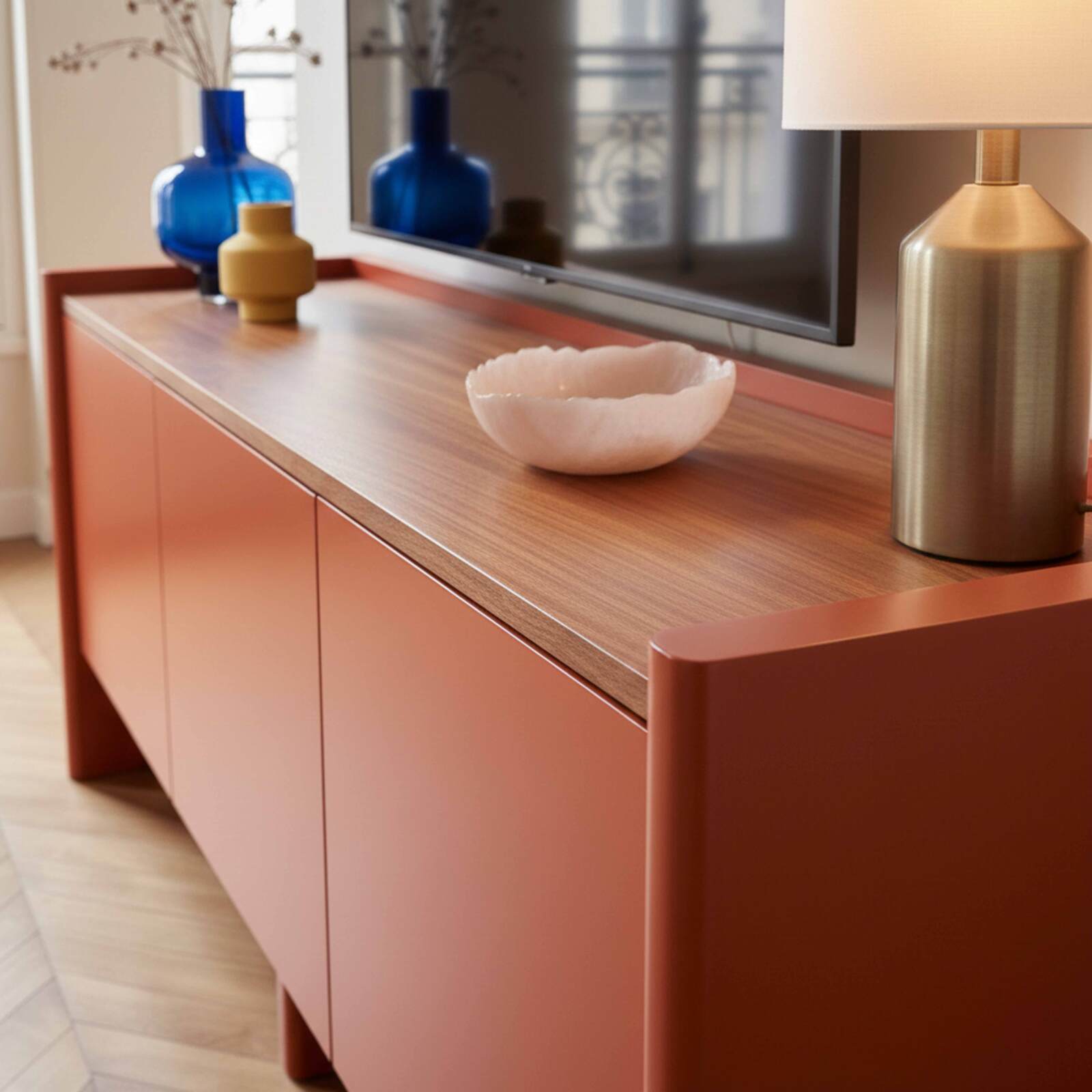 Lowboard farbig, 120 cm, Retro-Stil