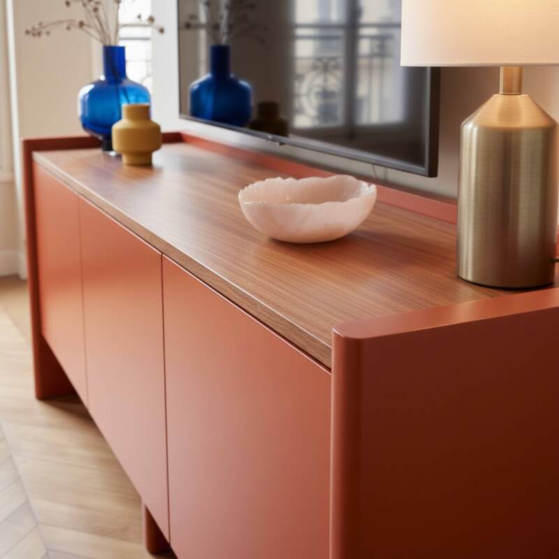 Lowboard farbig, 120 cm, Retro-Stil (3/8)