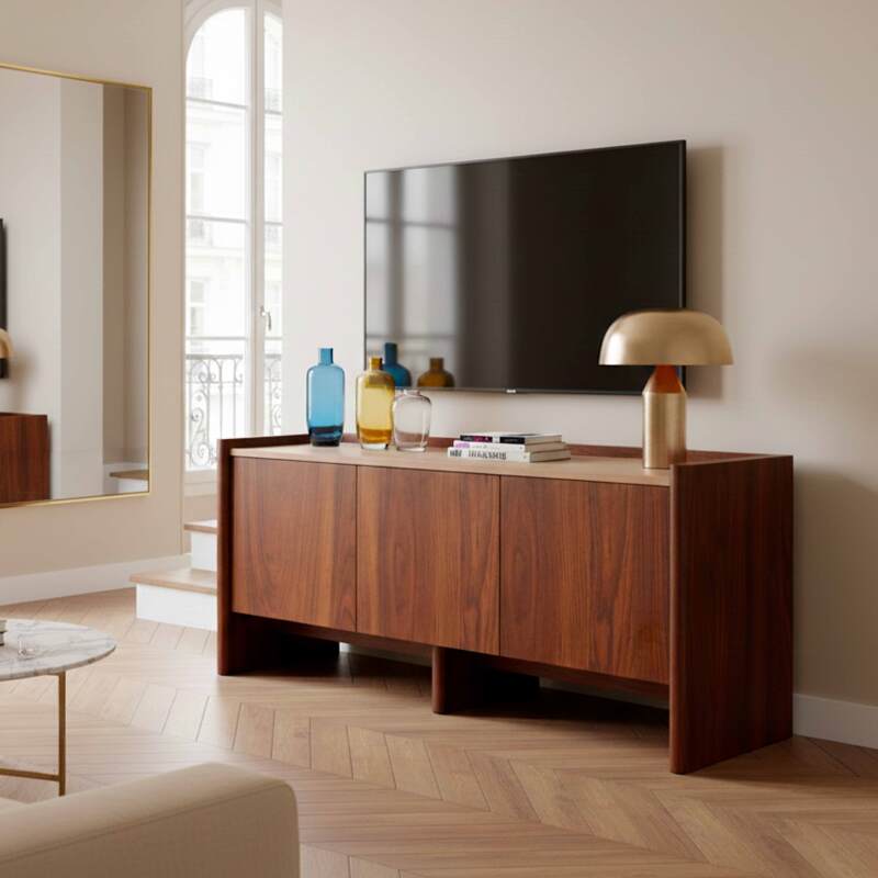 Lowboard in Holzoptik, 120 cm mit Ablage (3/8)