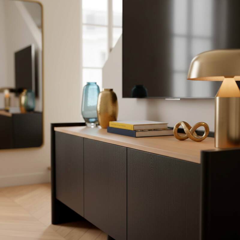 Lowboard in Holzoptik, 120 cm mit Ablage (2/8)