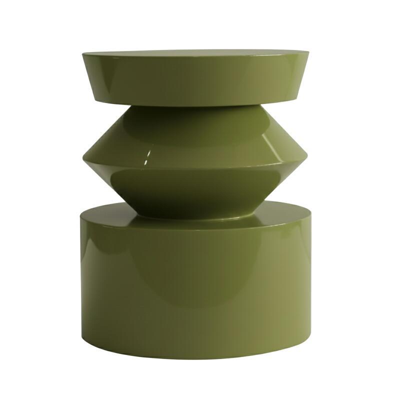 Couchtisch rund, in Lackoptik, Ø40 cm, Retro-Stil (3/4)