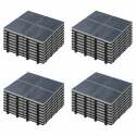 Set von steckbaren Terrassenplatten aus schwarzen Steinfliesen (30 x 30 x 2,5 cm)