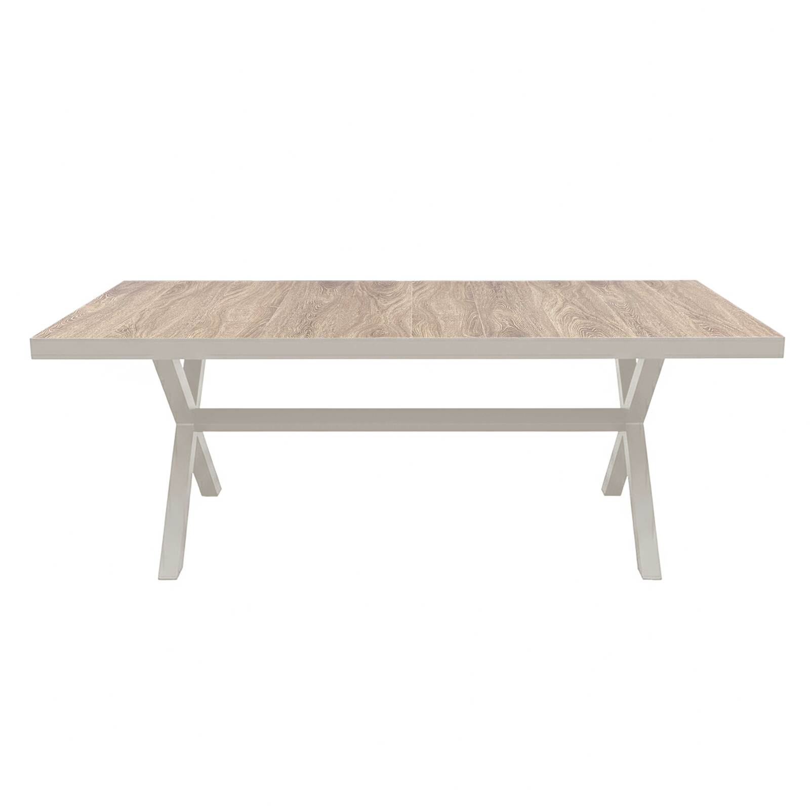 Gartentisch aus Aluminium und Keramik in Holzoptik, 8 personen, 201x100 cm