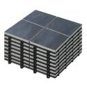 Set von steckbaren Terrassenplatten aus schwarzen Steinfliesen (30 x 30 x 2,5 cm)