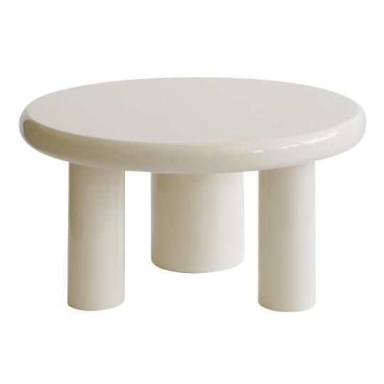 Couchtisch rund, in lackierter Effekt, Ø70 cm, Retro-Stil | Oviala