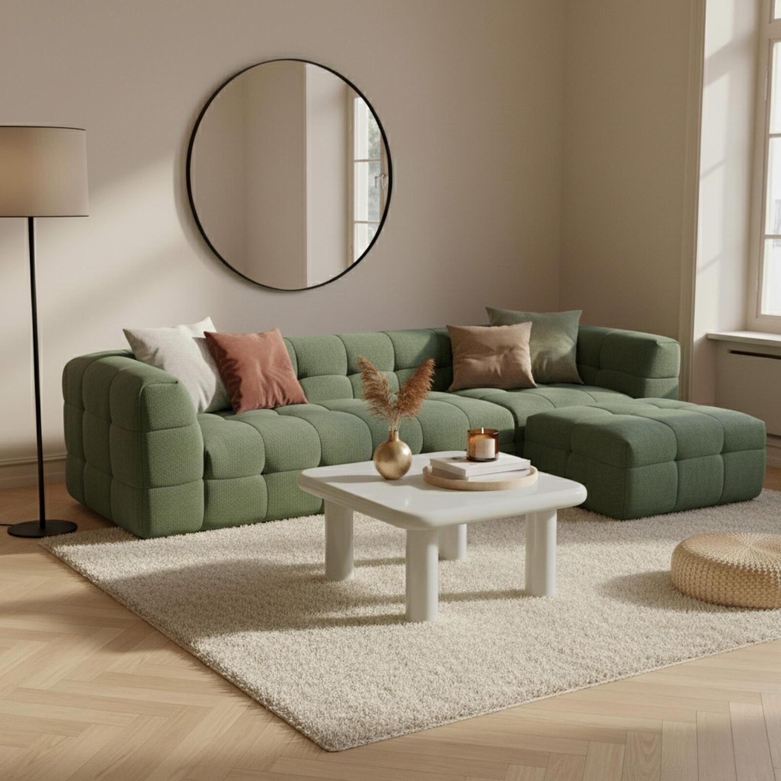 Couchtisch quadratisch, in lackierter Effekt, 75x75 cm, Retro-Stil