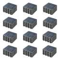 Set von steckbaren Terrassenplatten aus schwarzen Steinfliesen (30 x 30 x 2,5 cm)