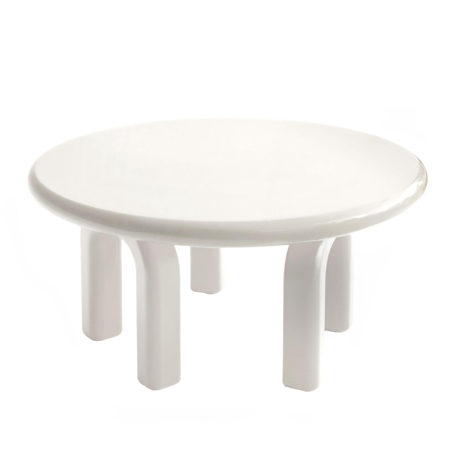 Couchtisch rund, in Lackeffekt, Ø80 cm, Retro-Stil