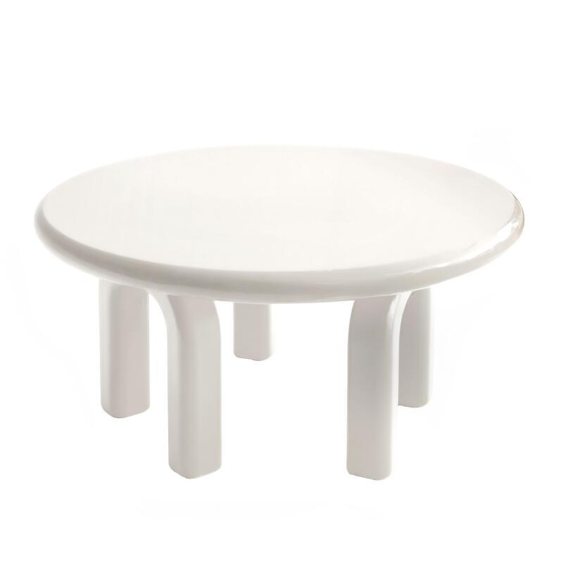 Couchtisch rund, in Lackeffekt, Ø80 cm, Retro-Stil (3/4)