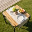 Gartentisch Bistro-Stil Quadratisch aus Metall und Polywood, 2 Personen, 70x70 cm