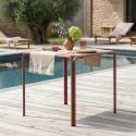 Gartentisch Bistro-Stil Quadratisch aus Metall und Polywood, 2 Personen, 70x70 cm