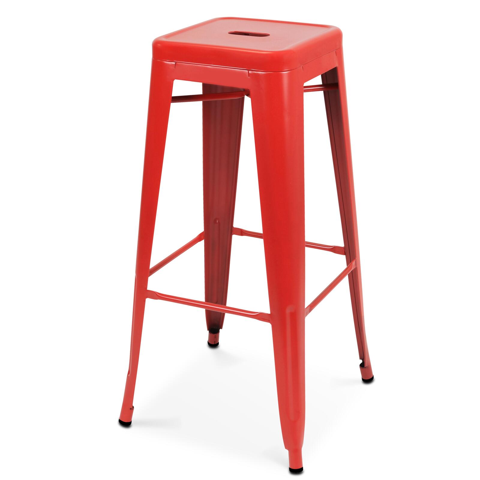 Gartenbarhocker aus mattem Metall (43 x 43 x 76 cm) Gartenbarhocker aus mattem Metall (43 x 43 x 76 cm)