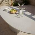 Gartentisch Oval glatte Betonoptik, 10 Personen, 250x110 cm