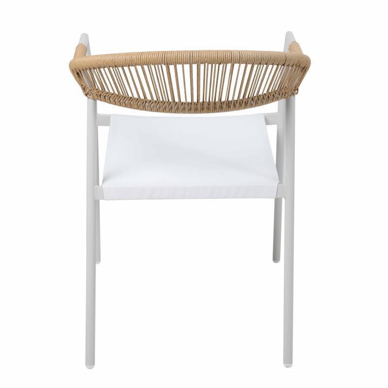 Gartentisch oval in glatter Betonoptik, 250x110 cm, und 8 Stühle stapelbare aus Textilene (5/6)