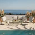 Gartenlounge Set aus Metall und Sicherheitsglas für 4 Sitzen - Lifestyle