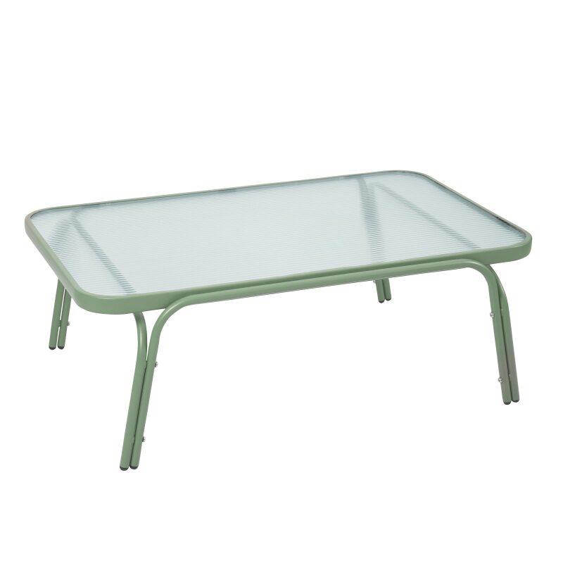 Gartenlounge Set aus Metall und Sicherheitsglas für 4 Sitzen (6/8)