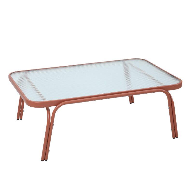 Gartenlounge Set aus Metall und Sicherheitsglas für 4 Sitzen (6/8)