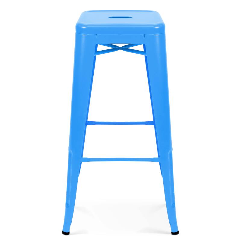 Gartenbarhocker aus mattem Metall (43 x 43 x 76 cm)