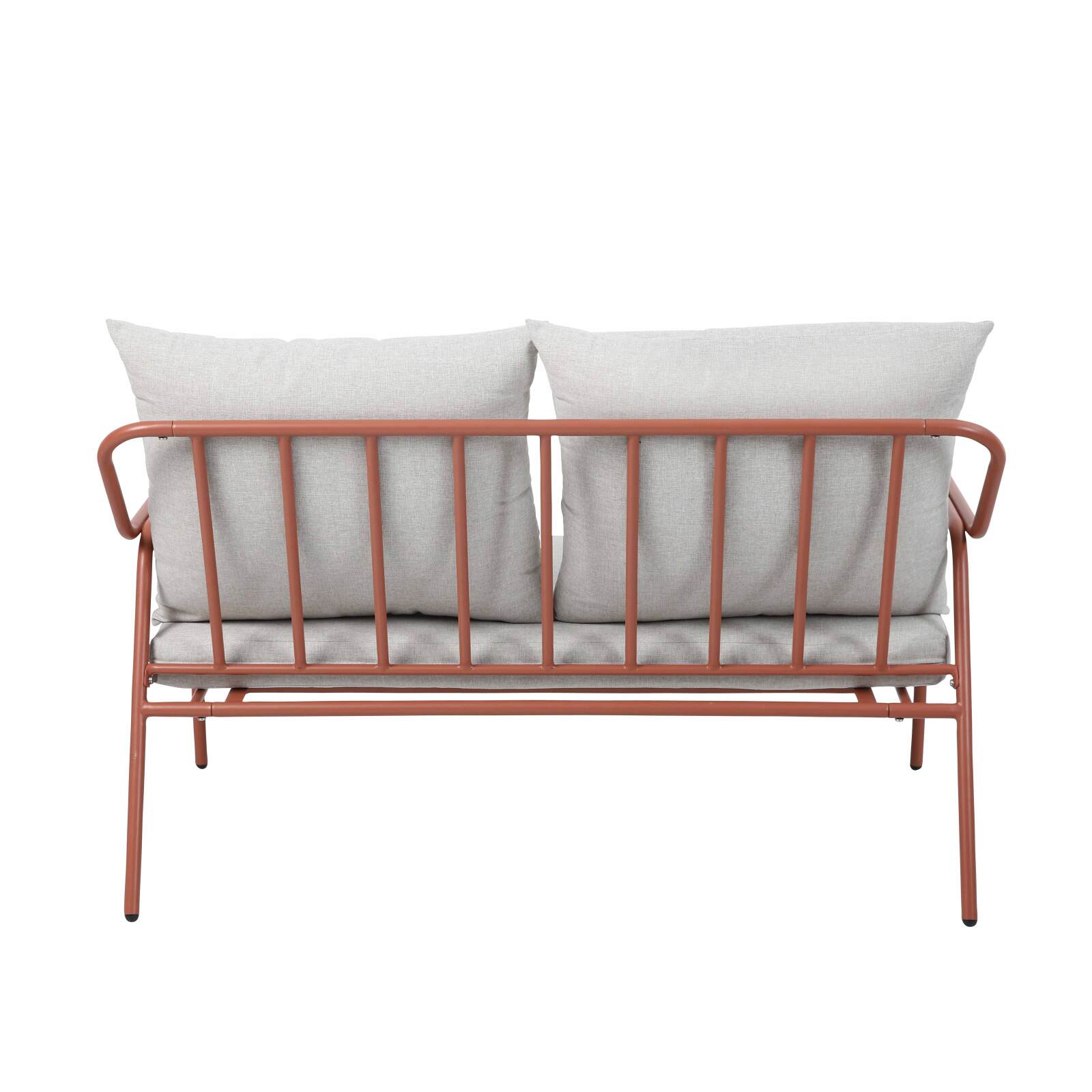 Gartenlounge Set aus Metall und Sicherheitsglas für 4 Sitzen