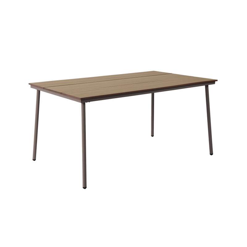 Gartentisch aus Metall und Sperrholz, 150 x 90 cm, und 6 Stühle (3/7)