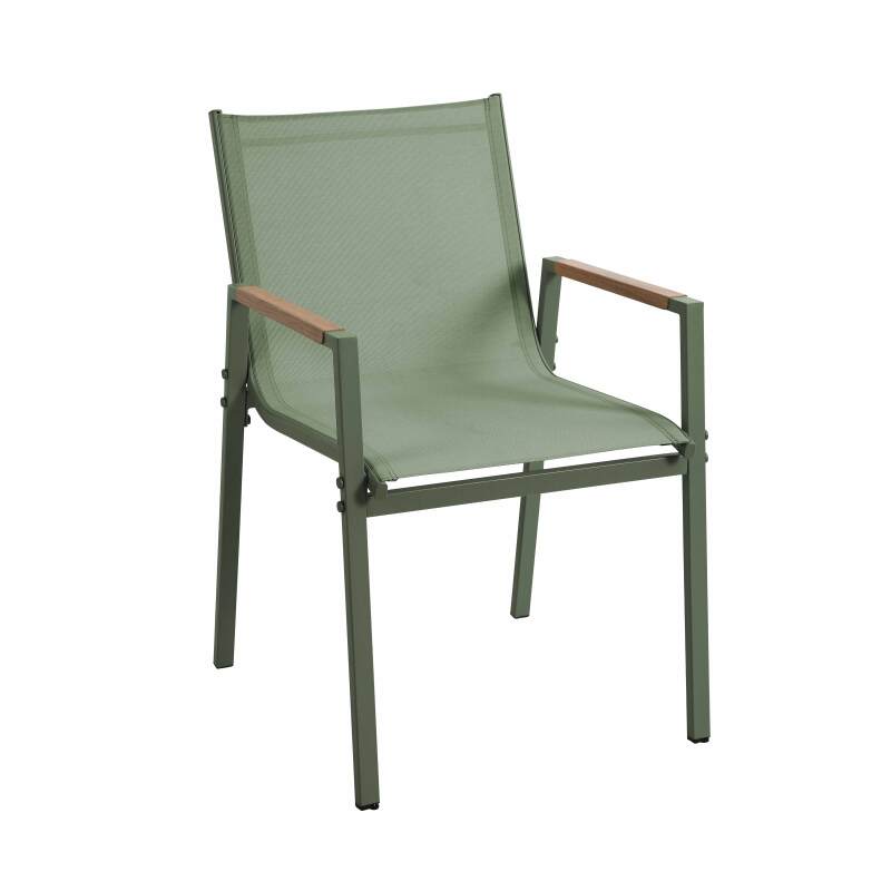 Gartentisch aus Metall und Sperrholz, 150 x 90 cm, und 6 Stühle (4/7)