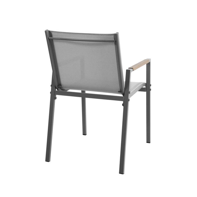 Gartentisch aus Metall und Sperrholz, 150 x 90 cm, und 6 Stühle (6/7)