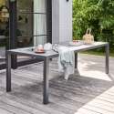 Gartentisch aus Aluminium und Keramik mit polierter Betonoptik, 10 Personen, 230x95 cm