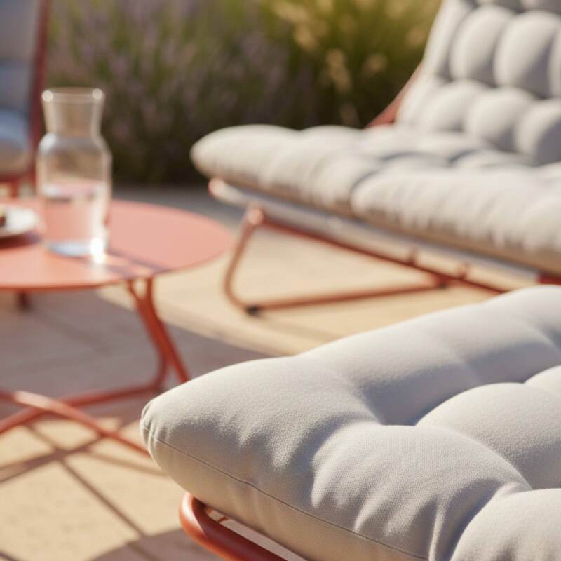 4-Sitzer-Gartenmöbel aus Metall mit 1 Sofa, 2 Sesseln und Couchtisch (4/9)