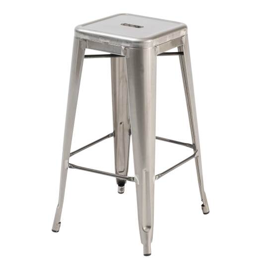 Gartenbarhocker aus mattem Metall (43 x 43 x 76 cm)
