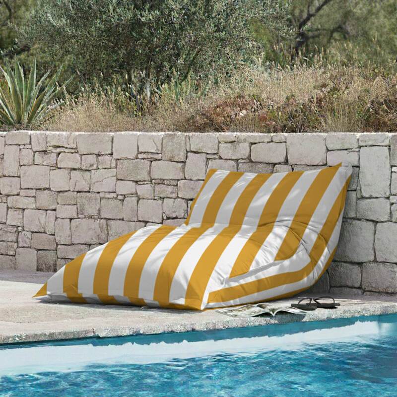 Leere wasserdichte Hülle im gestreiften XXL Sitzsack 180x145 cm (2/3)