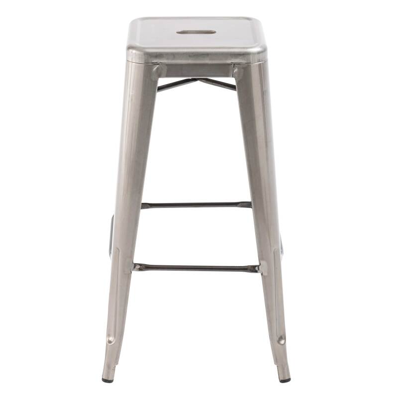 Gartenbarhocker aus mattem Metall (43 x 43 x 76 cm)