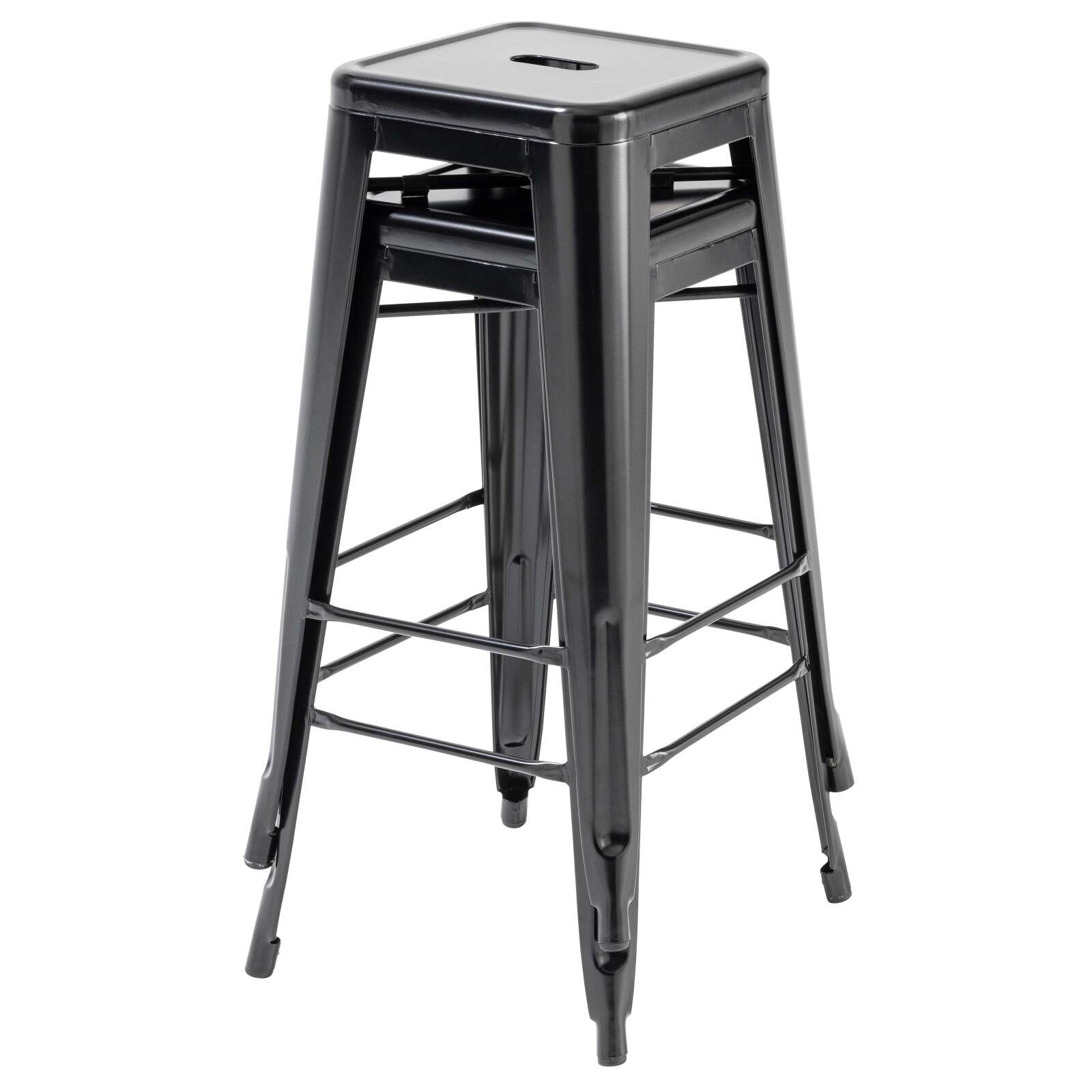 Gartenbarhocker aus mattem Metall (43 x 43 x 76 cm) Gartenbarhocker aus mattem Metall (43 x 43 x 76 cm)