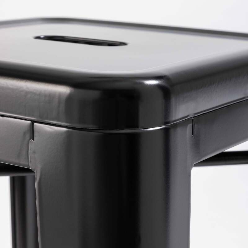 Gartenbarhocker aus mattem Metall (43 x 43 x 76 cm)