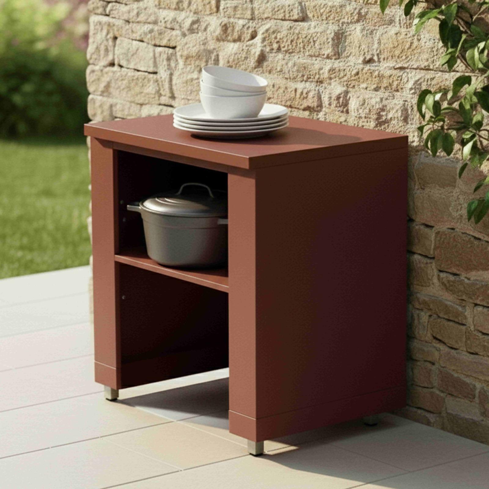 Outdoor-Küche aus Metall mit Gasherd und Stauraum – 3 Module