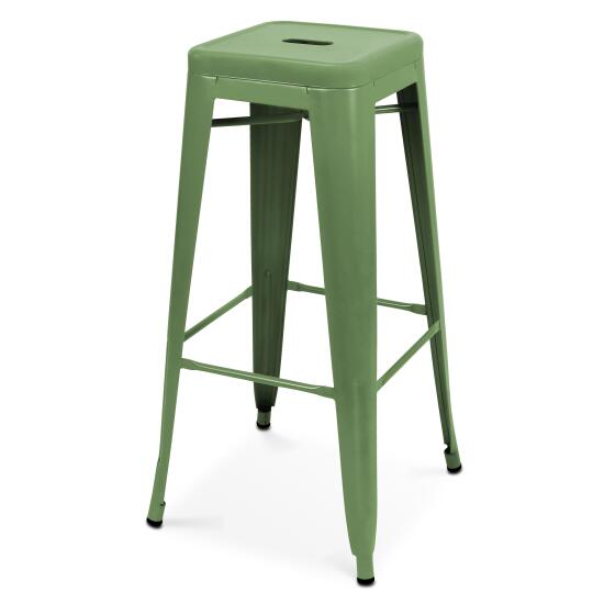 Gartenbarhocker aus mattem Metall (43 x 43 x 76 cm)