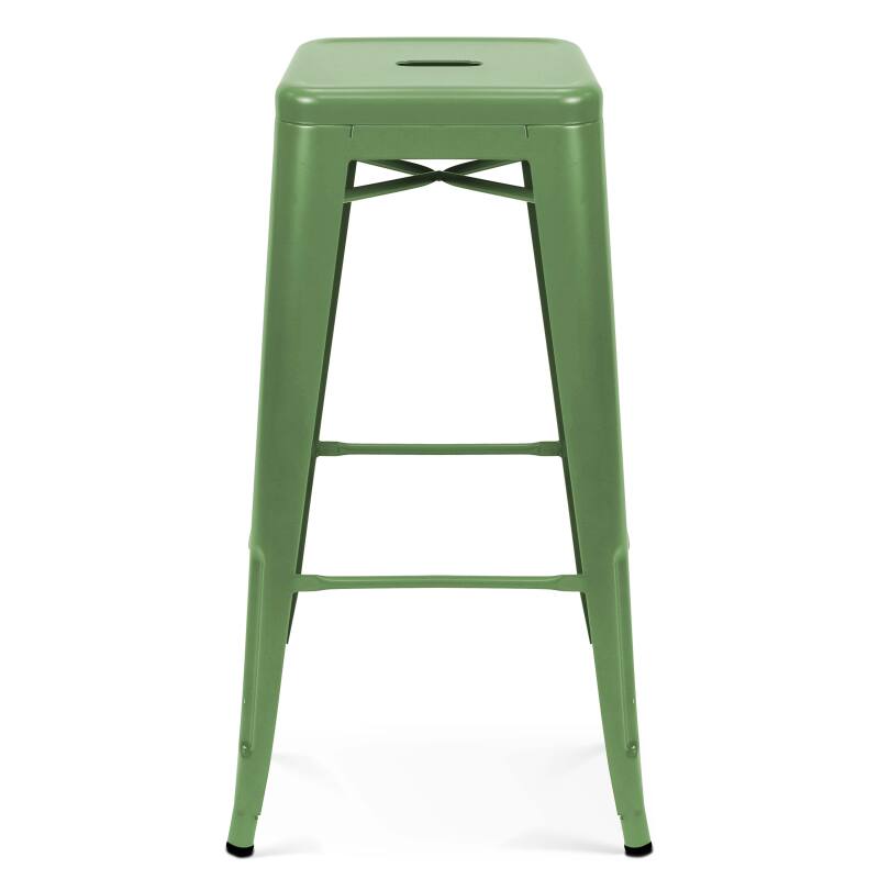 Gartenbarhocker aus mattem Metall (43 x 43 x 76 cm)