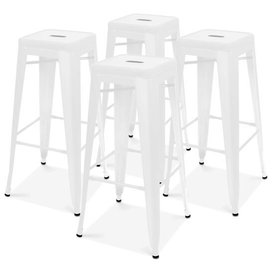 Gartenhocker-Set von 4 Hockern aus Metall