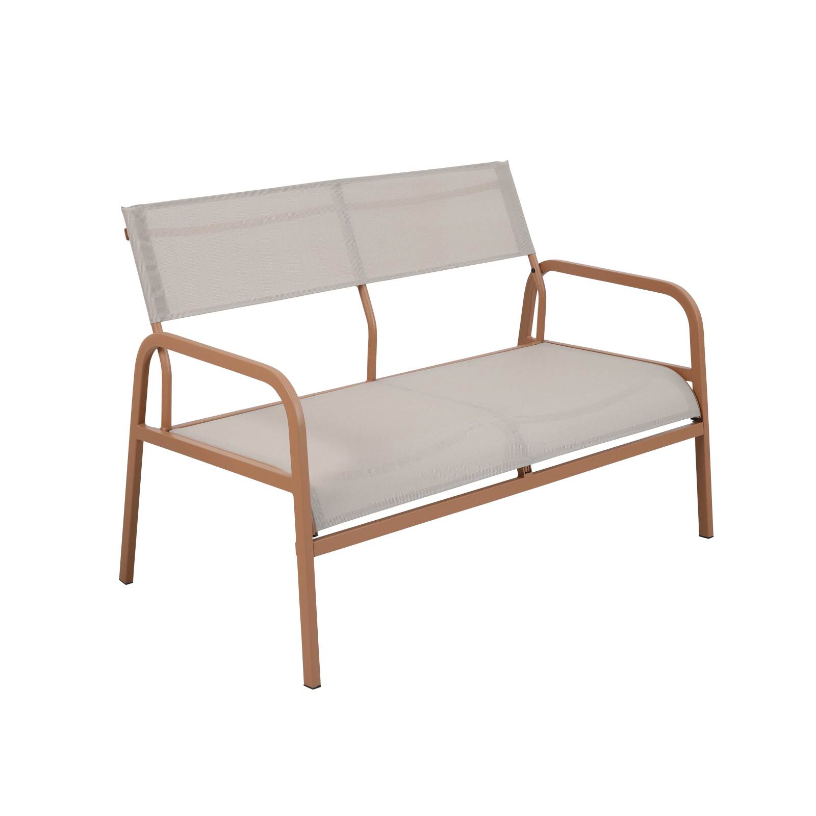 Gartenlounge Set aus Metall und Textilen für 4 Sitzen mit 1 Sofa, 2 Sesseln und Couchtisch