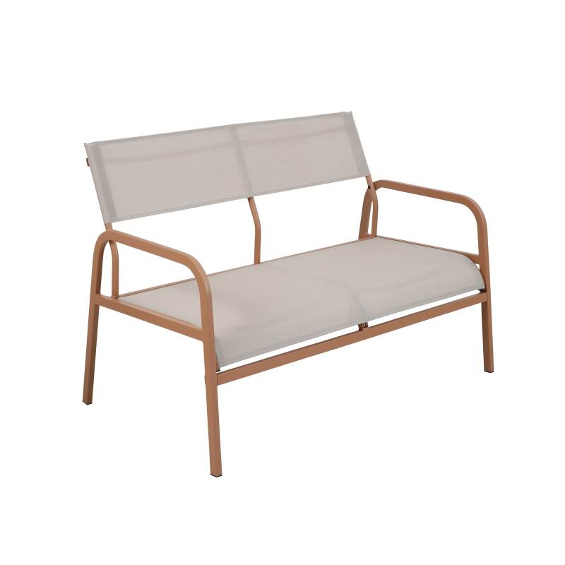 Gartenlounge Set aus Metall und Textilen für 4 Sitzen mit 1 Sofa, 2 Sesseln und Couchtisch (5/8)