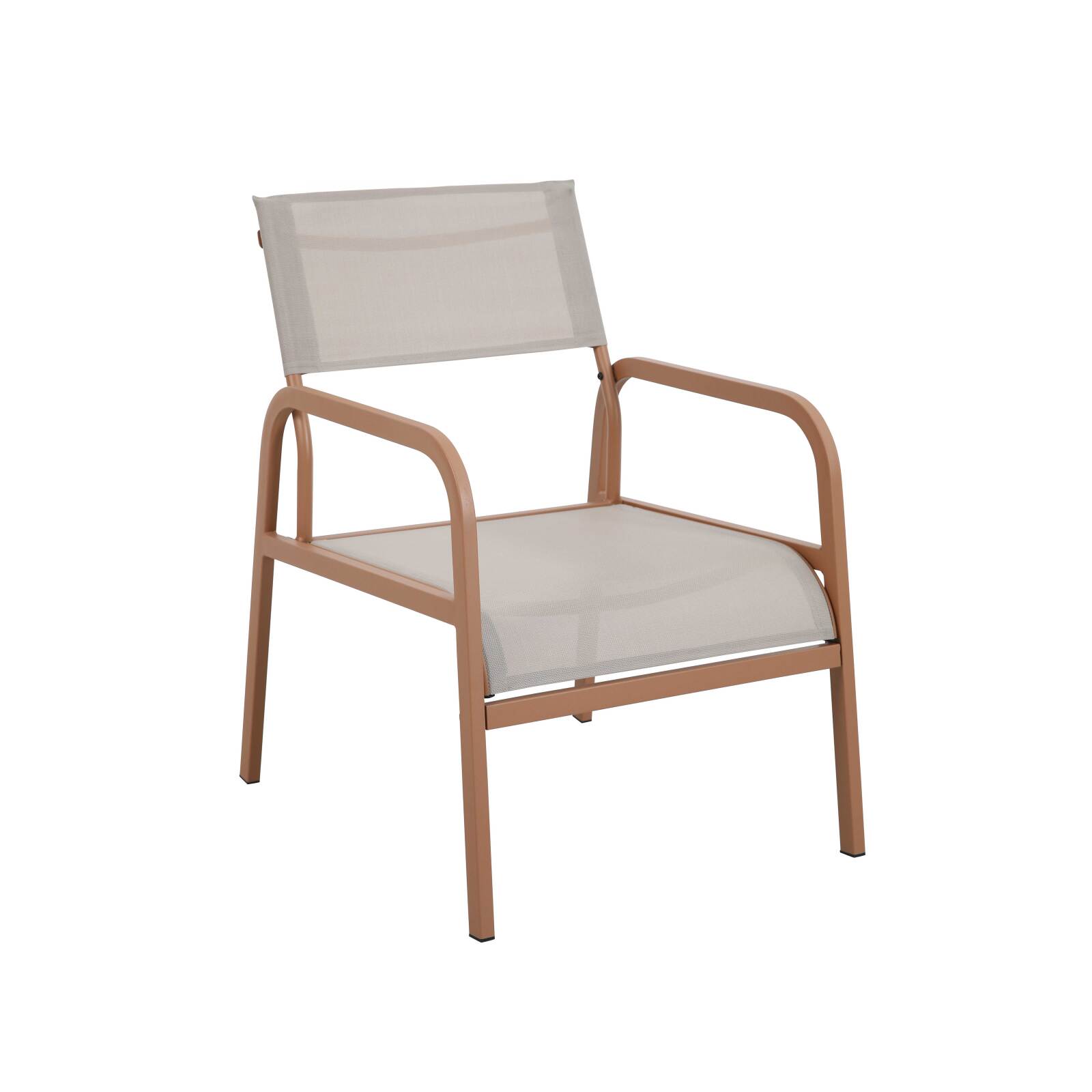 Gartenlounge Set aus Metall und Textilen für 4 Sitzen mit 1 Sofa, 2 Sesseln und Couchtisch